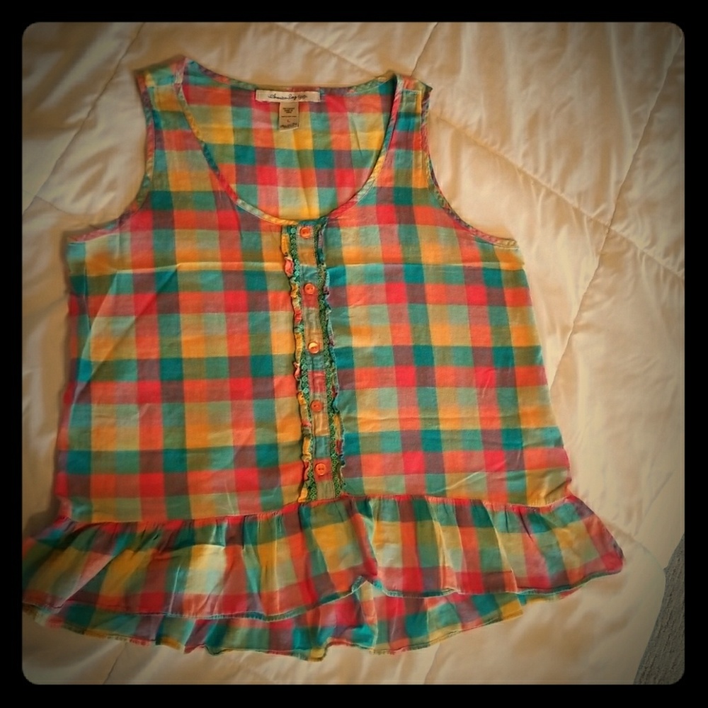 Sleeveless Plaid Summer Top
